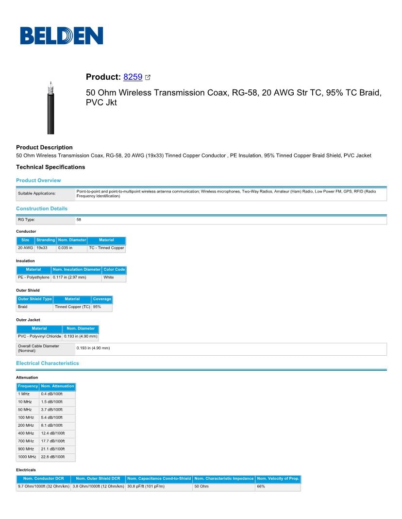 8259 Technical Data Sheet